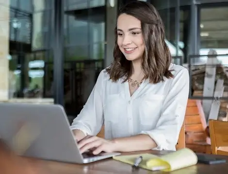 Girl working in marketing